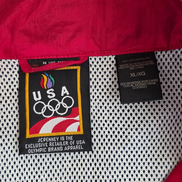 Vintage USA Olympic Windbreaker Jacket Mens XL Full Zip Multicolor Colorblock - Picture 4 of 11